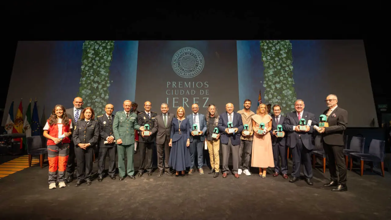 Los galardonados con el Premio Ciudad de Jerez 2025. | Miguel &Aacute;ngel Junquera