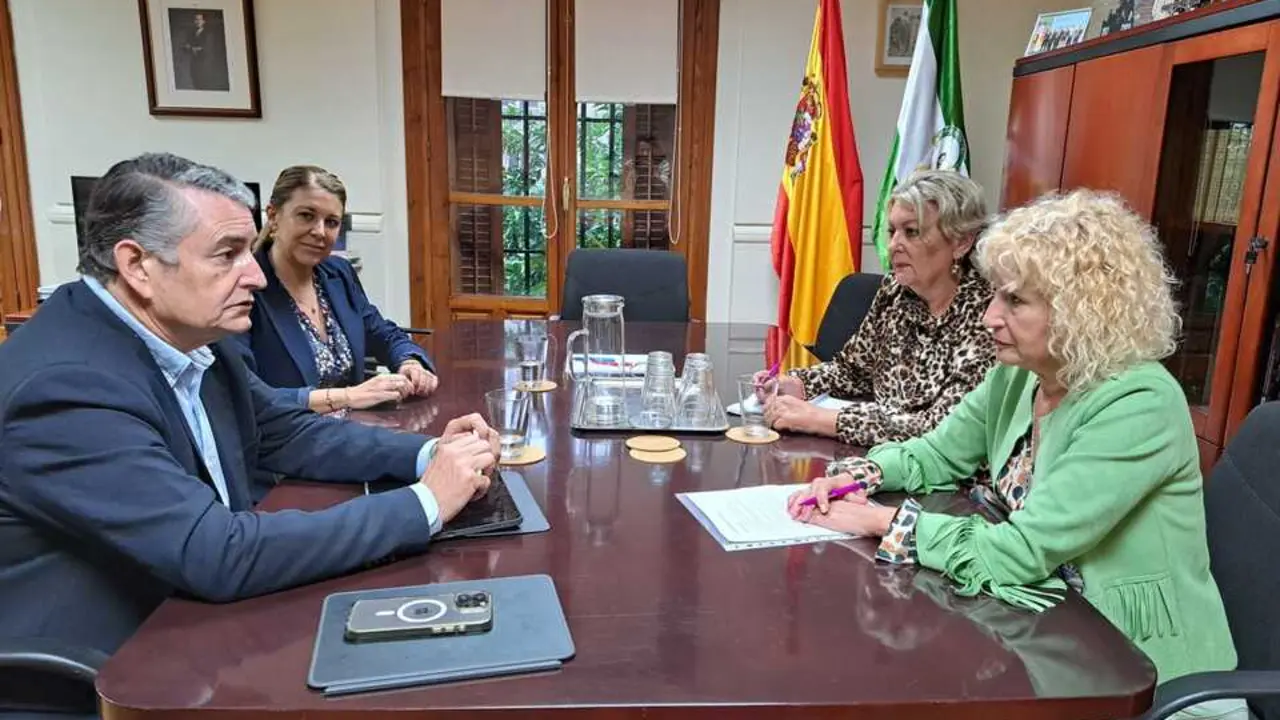 Encuentro entre el consejero de Sanidad, Antonio Sanz, y la presidenta de Amama Sevilla, &Aacute;ngela Claverol. | Junta