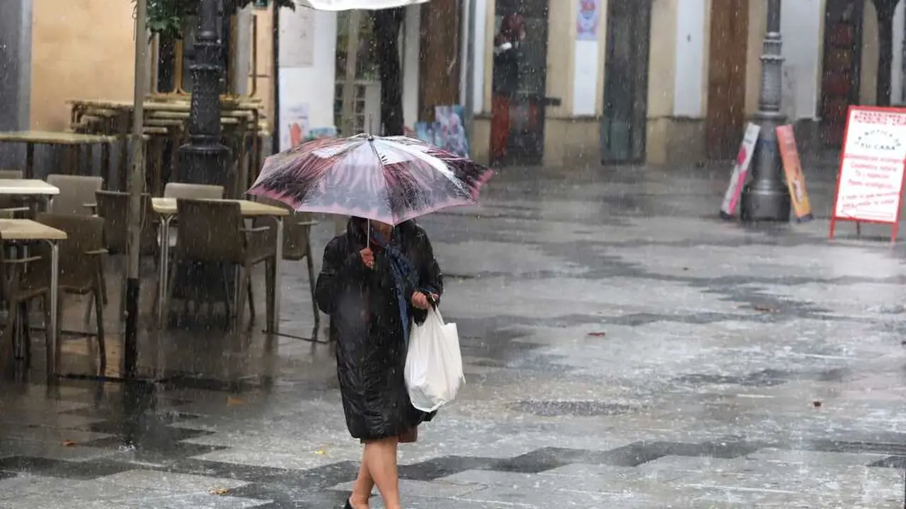 Imagen de archivo de lluvia en el centro de Jerez. | Viva Jerez.
