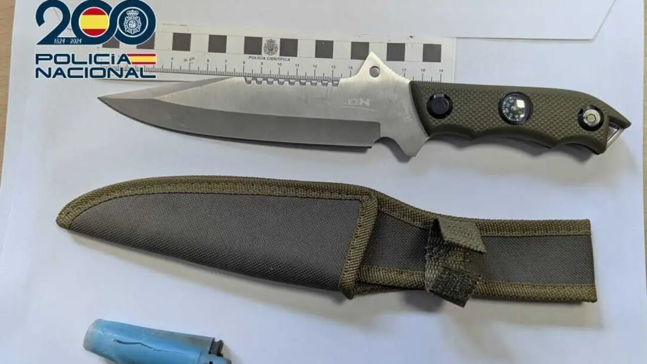 Machete militar que llevaba el detenido. | Europa Press.