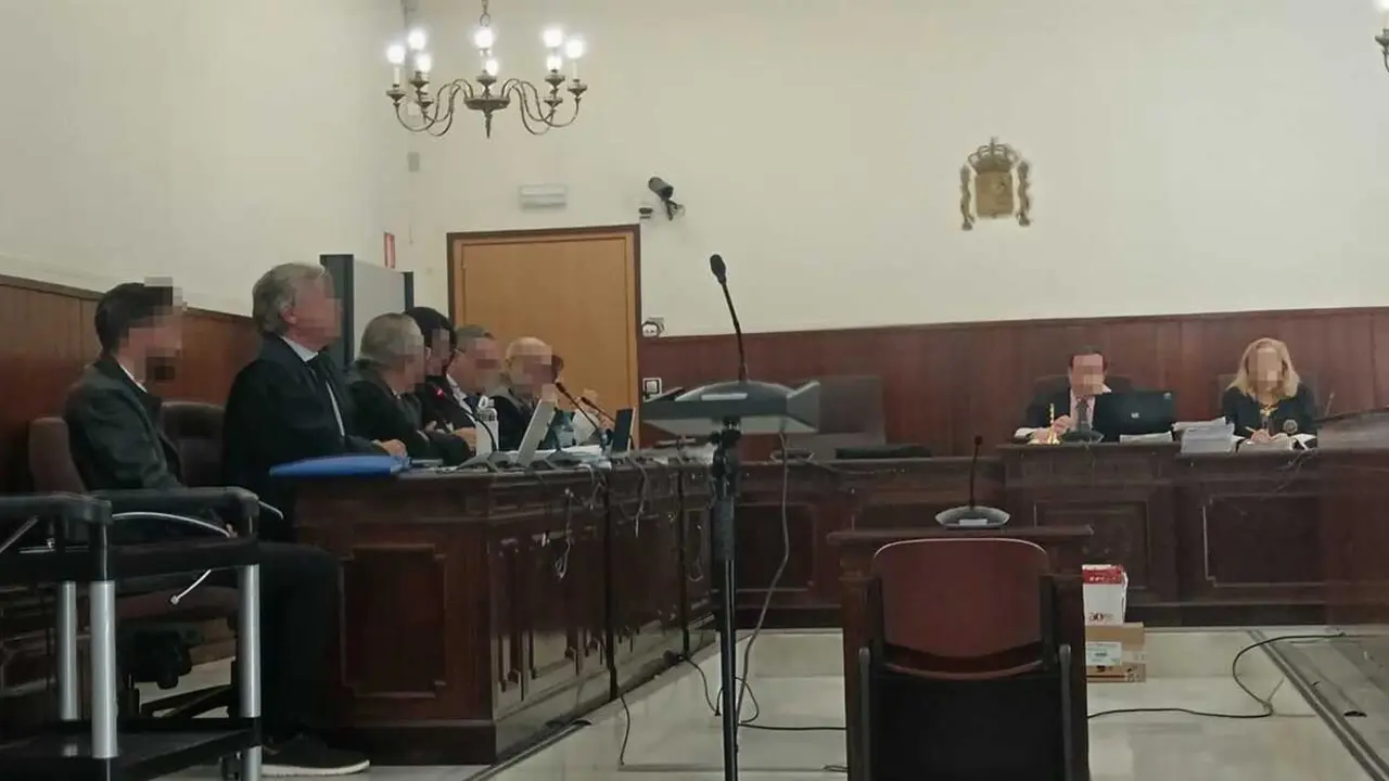 Imagen en sala del primer d&iacute;a del juicio por la muerte por atropello de la reportera gr&aacute;fica de Huelva. | Europa Press.