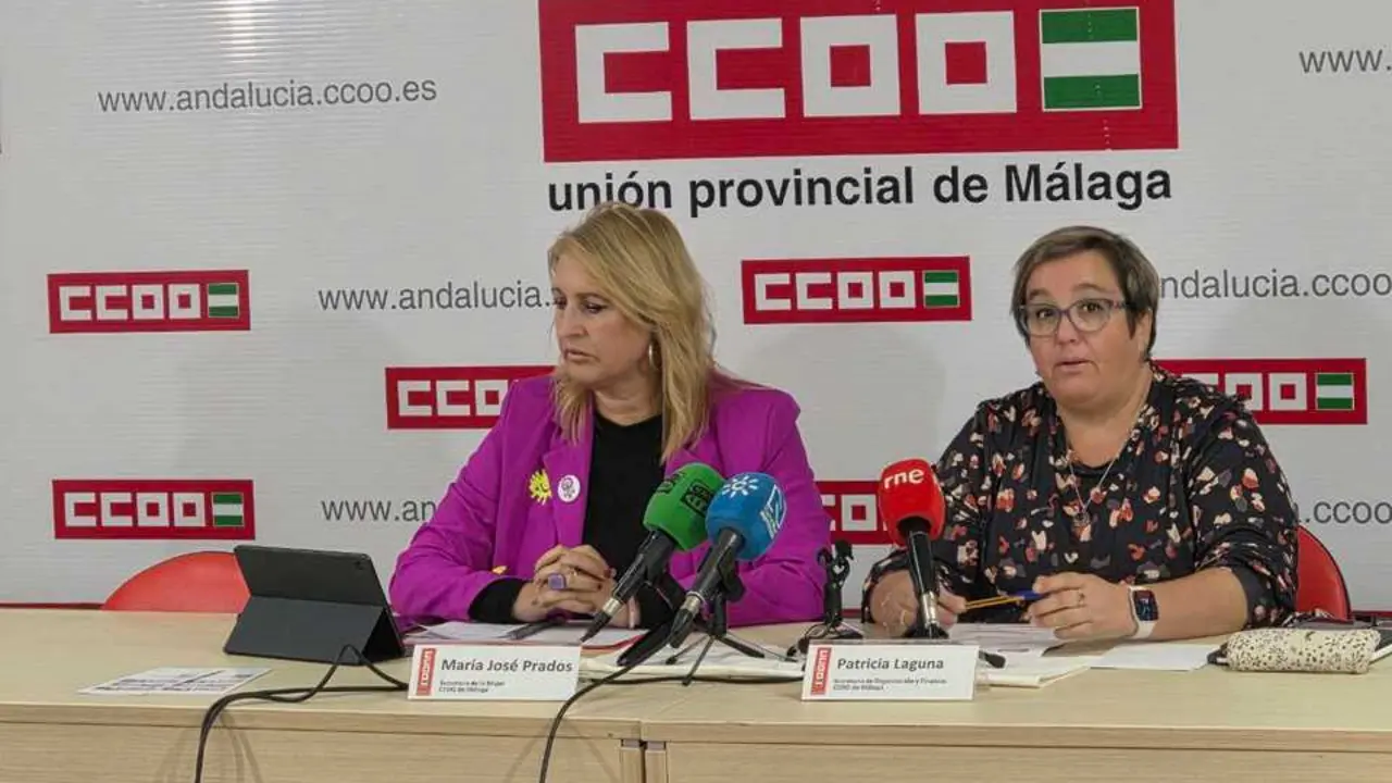 Las dirigentes de CCOO en rueda de prensa./VM.