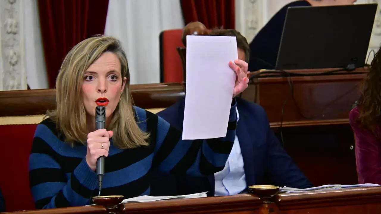 Maite Gonz&aacute;lez, durante una intervenci&oacute;n en un Pleno municipal. / Eulogio Garc&iacute;a