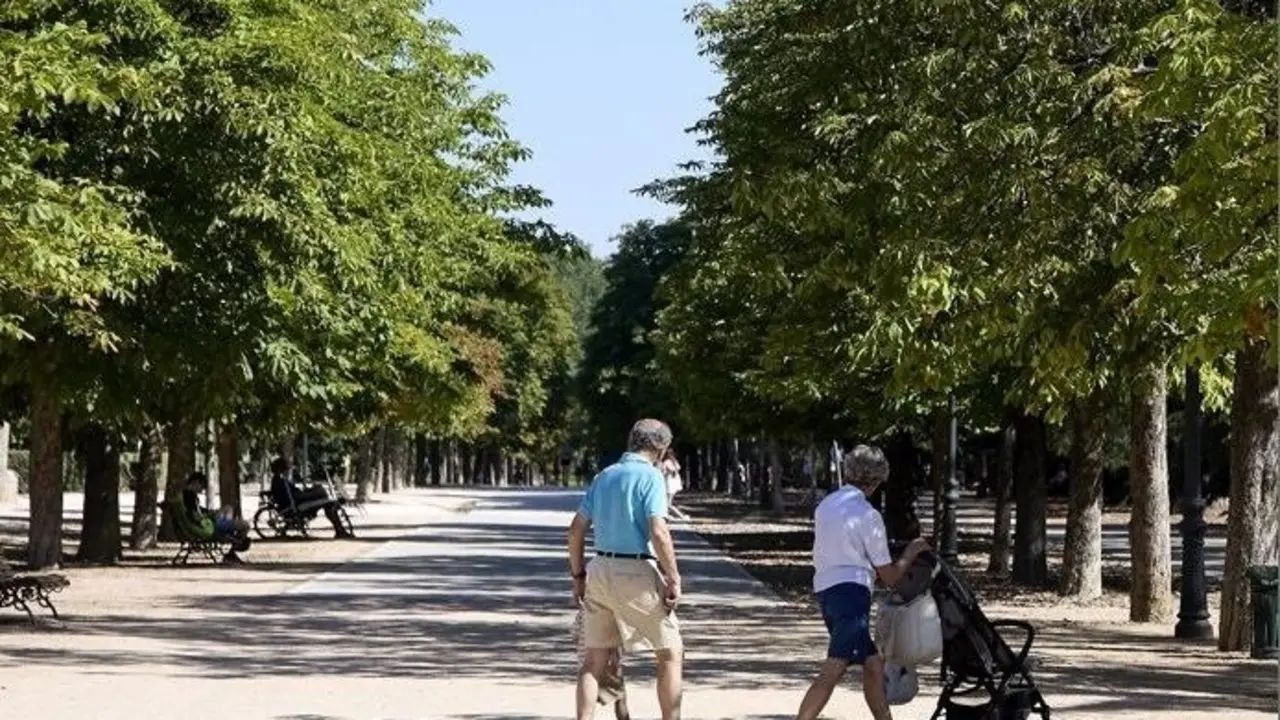 Abuelos paseando a su nieto | EUROPA PRESS