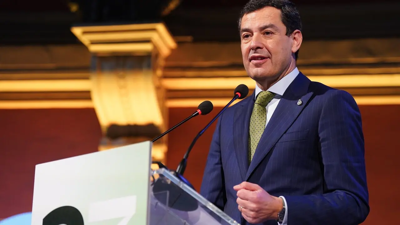 El presidente de la Junta, Juanma Moreno, este lunes en Madrid | EP
