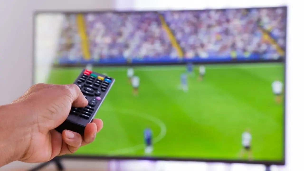 Una persona ve un partido de f&uacute;tbol por televisi&oacute;n | 123RF/naypong