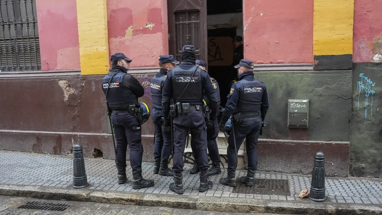 Agentes de la Polic&iacute;a Nacional act&uacute;an en un episodio en la calle Castellar de Sevilla | E.P.