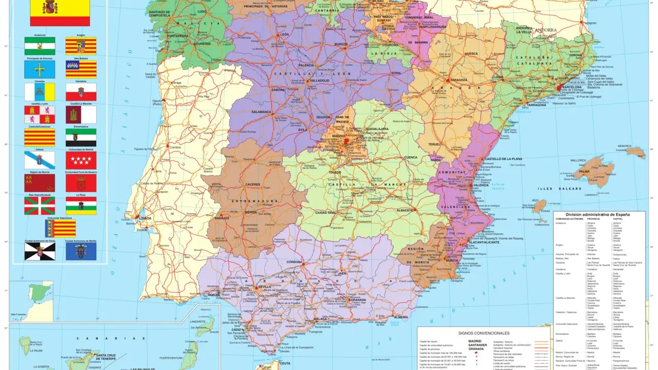 Mapa de Espa&ntilde;a.
