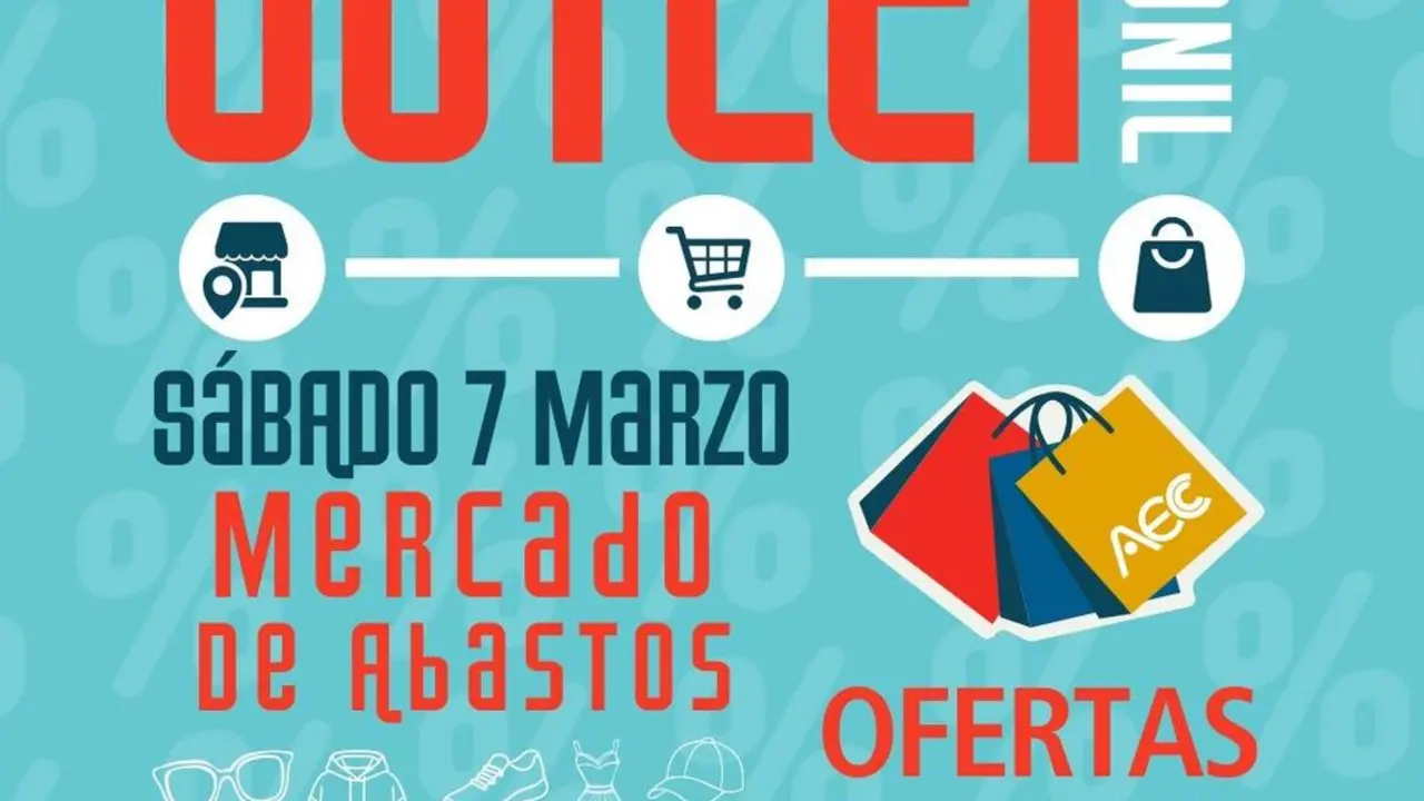 Cartel de la Feria Outlet Conil.