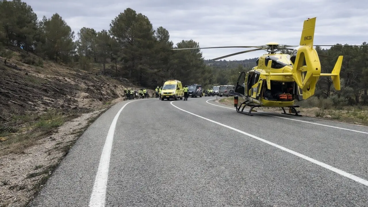 Tres personas fallecidas tras la colisi&oacute;n frontal de tres motos en la CM-412 en Elche de la Sierra. | Europa Press.
