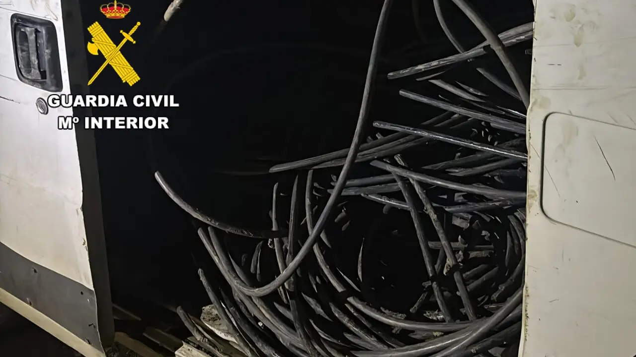 Cableado robado en Ja&eacute;n. - Foto: Guardia Civil