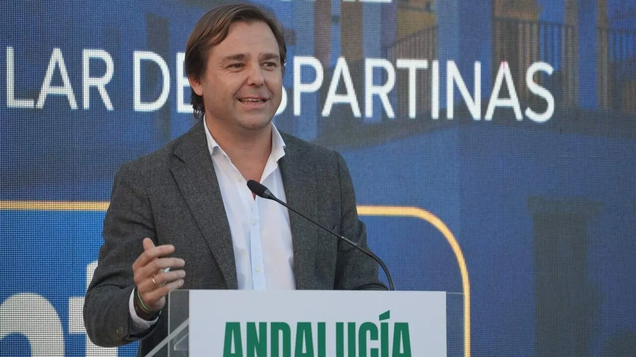 El secretario general del PP de Andaluc&iacute;a, Antonio Repullo, en el congreso local del PP de Espartinas.| PP