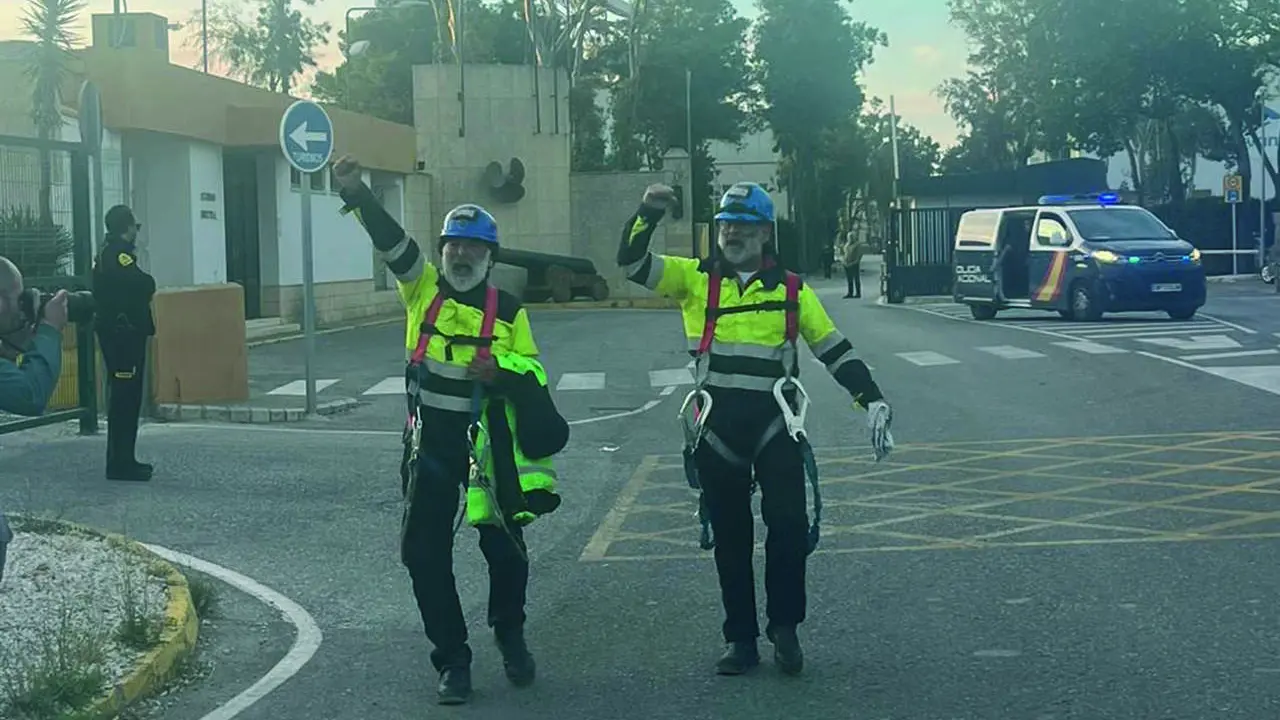 Manuel Balber y Jes&uacute;s Galv&aacute;n, este mi&eacute;rcoles, en San Fernando. VIVA