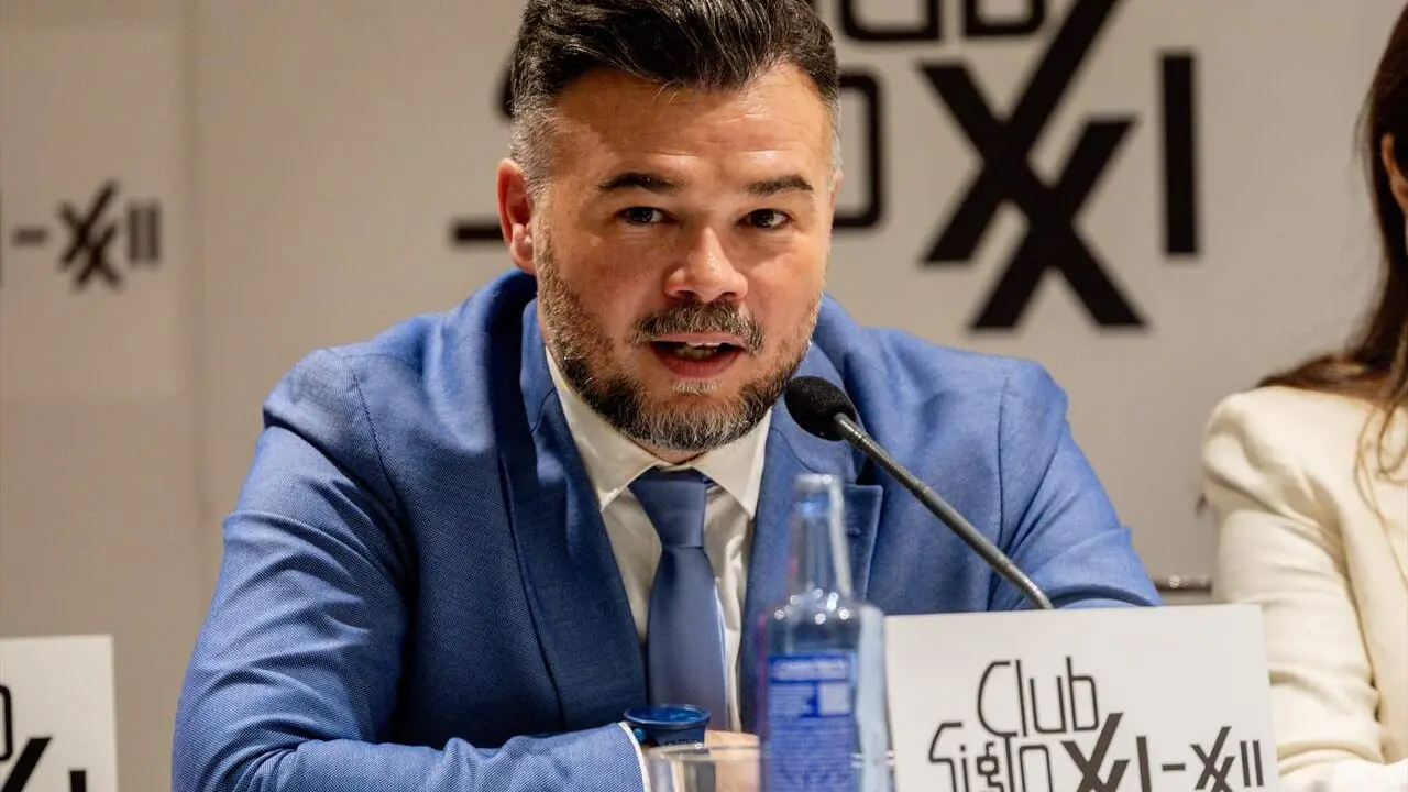 El portavoz de ERC en el Congreso, Gabriel Rufi&aacute;n, durante un coloquio organizado por el Club Siglo XXI, a 20 de mayo de 2026, en Madrid (Espa&ntilde;a).
- Ricardo Rubio - Europa Press