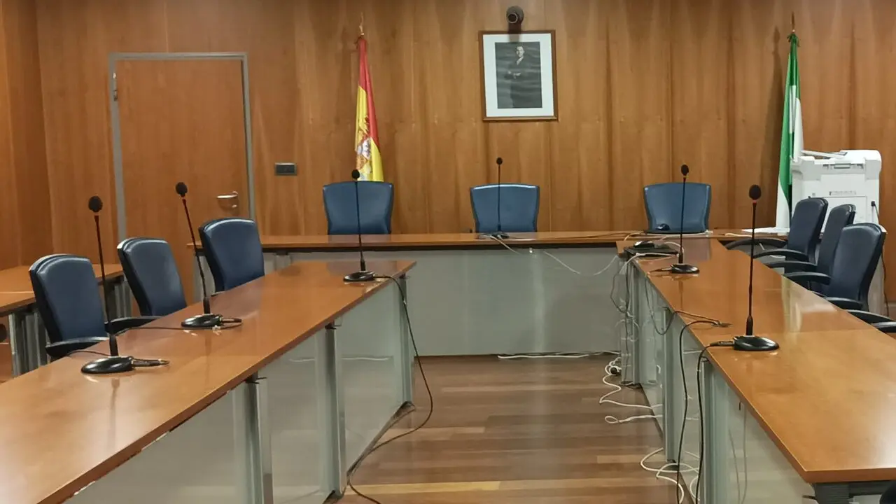Sala de vistas en los juzgados de M&aacute;laga./VM.