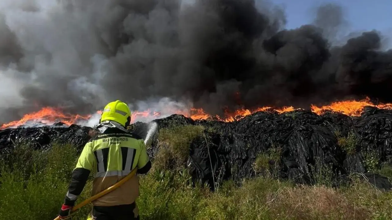 Incendio en Almonte en la tarde del lunes. | Europa Press.