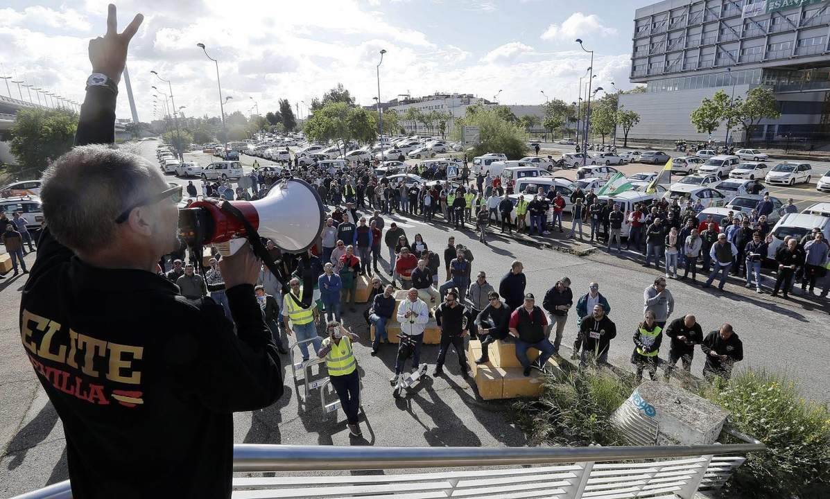 La protesta de los taxistas.