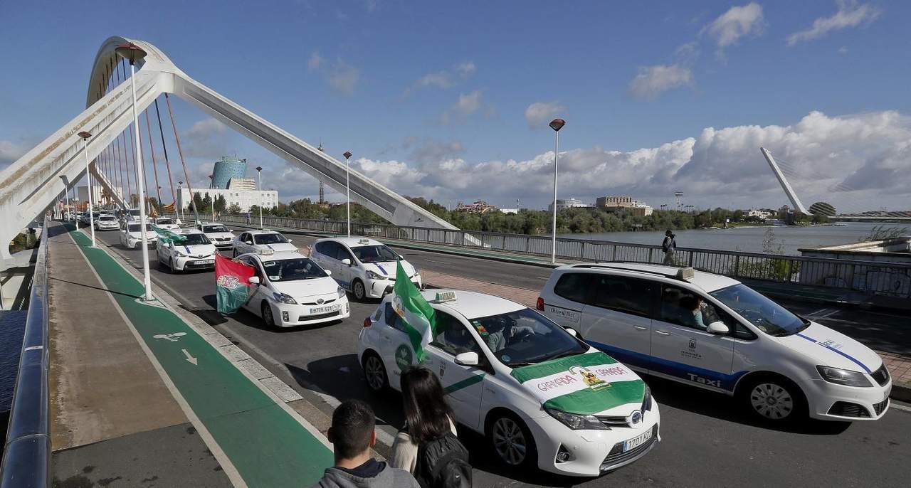 La protesta de los taxistas.