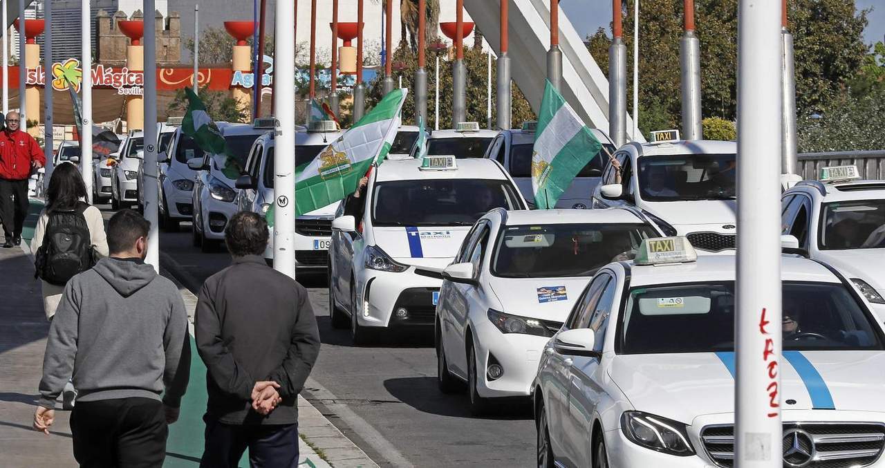 La protesta de los taxistas.