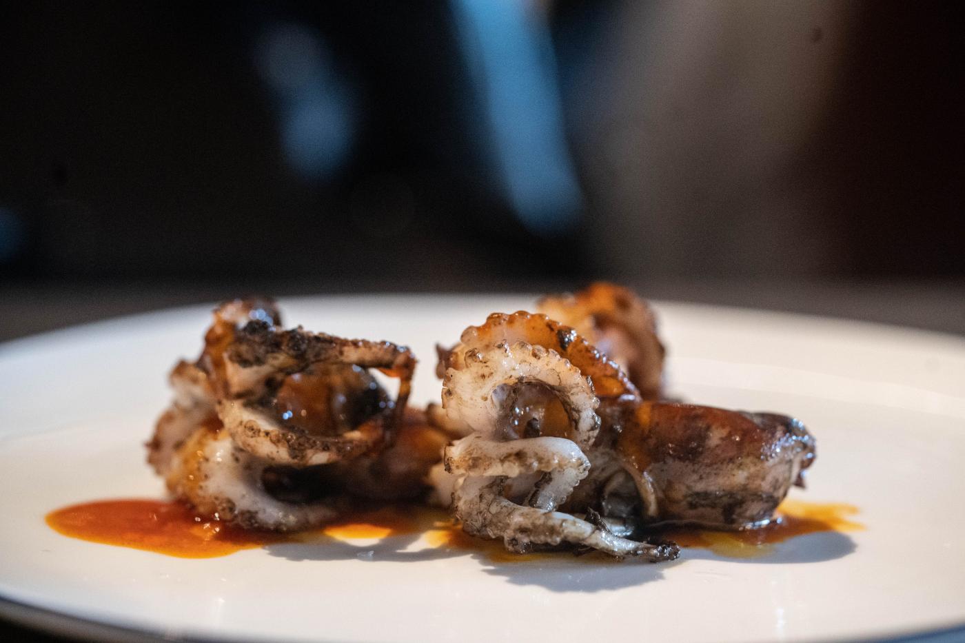 Pulpitos con salsa de callos. Pedegru