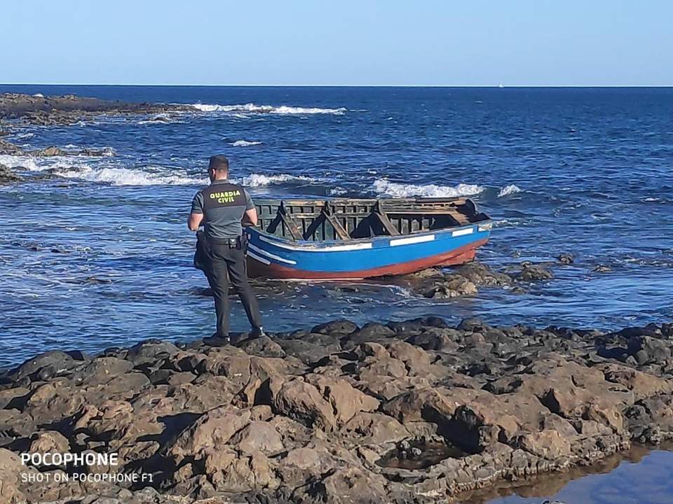 Patera llegada este lunes a Lanzarote.