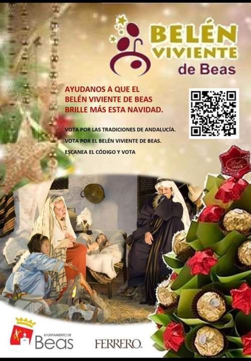 Cartel informativo para pedir el voto para Beas.