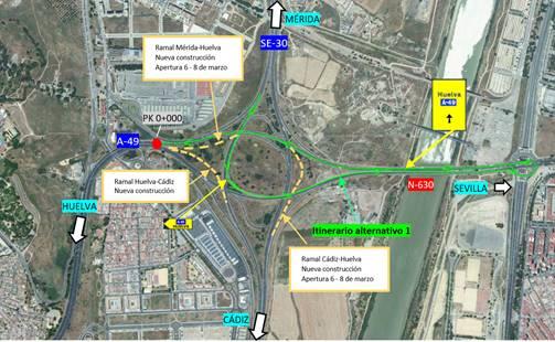 Cortes en la A-49.