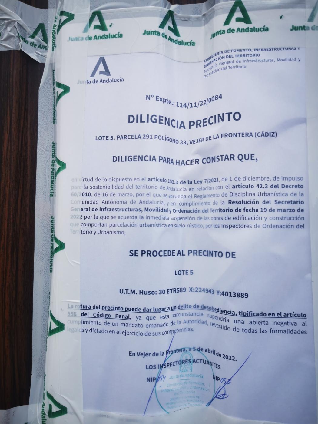 Operación contra las construcciones ilegales en El Palmar.