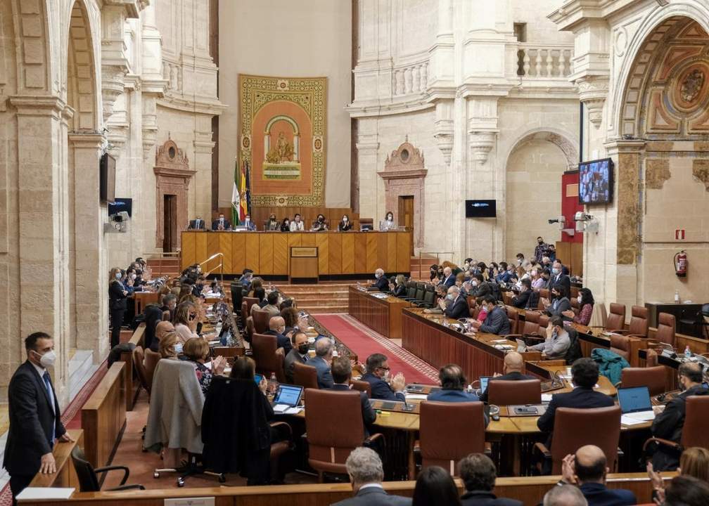 Vista general del Pleno del Parlamento andaluz.