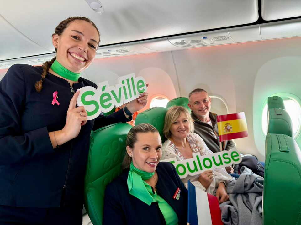 El primer vuelo Sevilla-Toulouse operado por Transavia. | transavia
