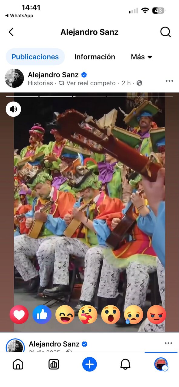 Captura del Instagram de Alejando Sanz compartiendo la actuación del coro.